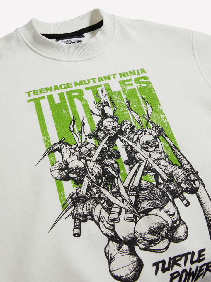 White sweatshirt with Teenage Mutant Ninja Turtles print - boys' knitwear - White | Sisley Young image number 2